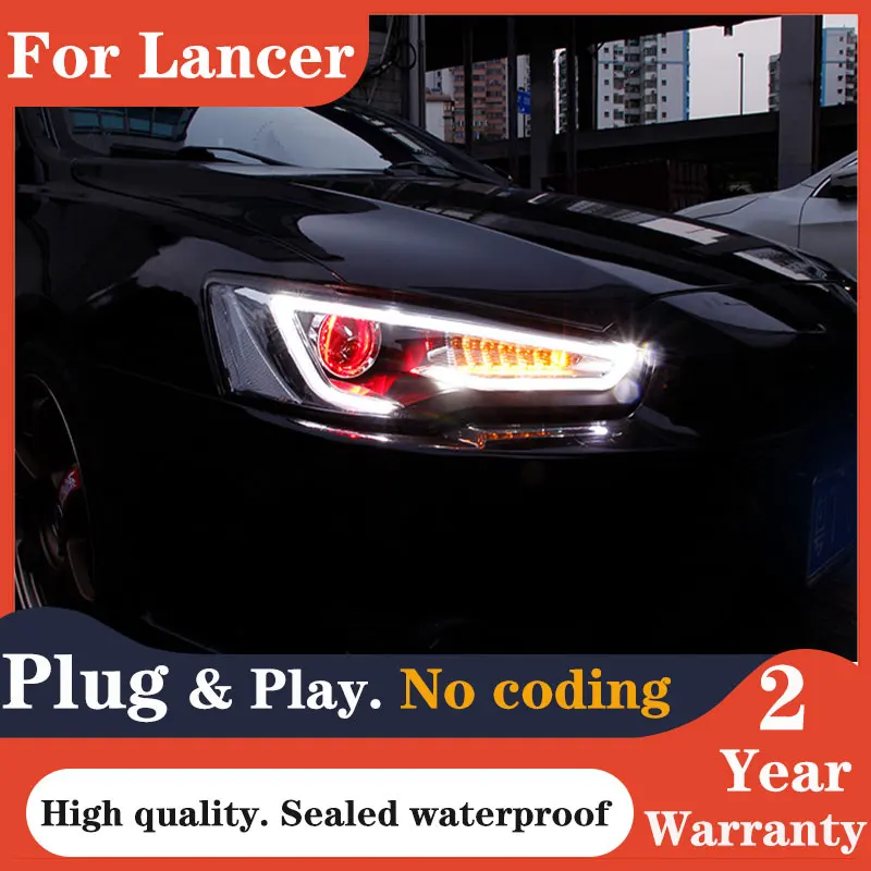 Car Styling for Mitsubishi Lancer Headlight 2008-2019 Lancer EX LED Headlight LED DRL Hid Option Head Lamp Beam Accessories