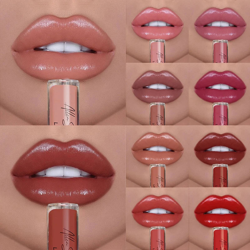 Allen Shaw Glitter Lip Gloss Lipstick Waterproof Lasting Moisturizing Lip Glaze Matte Lipstick Liquid Women Makeup lipgloss base