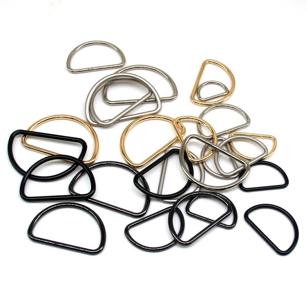 10pcs/lot half-rings Multi-Purpose Alloy Round D ring Handmade DIY Accessories for Luggage Belt Dog Leashes Handbag Shoes