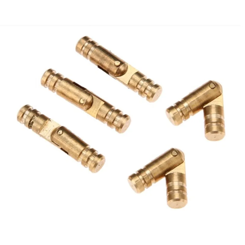 100Pcs Brass Concealed Barrel Hinges Jewelry Wood Boxes Cabinet Invisible Furniture Hinge 4X20mm