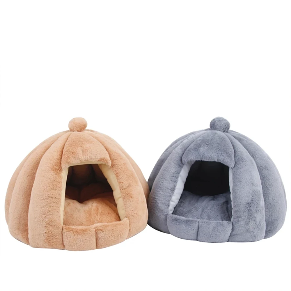 

Soft Plush Cat Bed Winter Warm Pet Nest Comfortable Semi-Enclosed Small Medium Cats Dogs Sleeping Tent House Kennel Pet Supplies