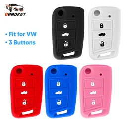 Dandkey Silicone Key Case Key Cover For Volkswagen VW Golf MK7 Tiguan For Skoda Octavia For Seat Leon Ibiza Key  2015 2016 2017