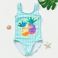 1~11Year Girls Swimwear one piece Girls Swimsuit Pineapple print Children Swimwear Kid Girls Swimming outfit