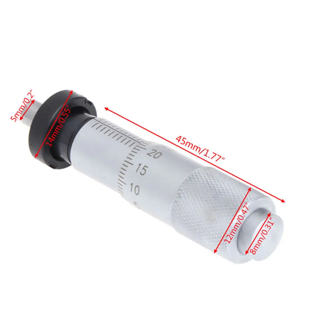 Imagem -05 - Round Needle Plat tipo Medida Ferramenta Knurled Ajuste Knob Micrômetro Cabeça Suave Medição Rotação Prata Faixa 013 mm