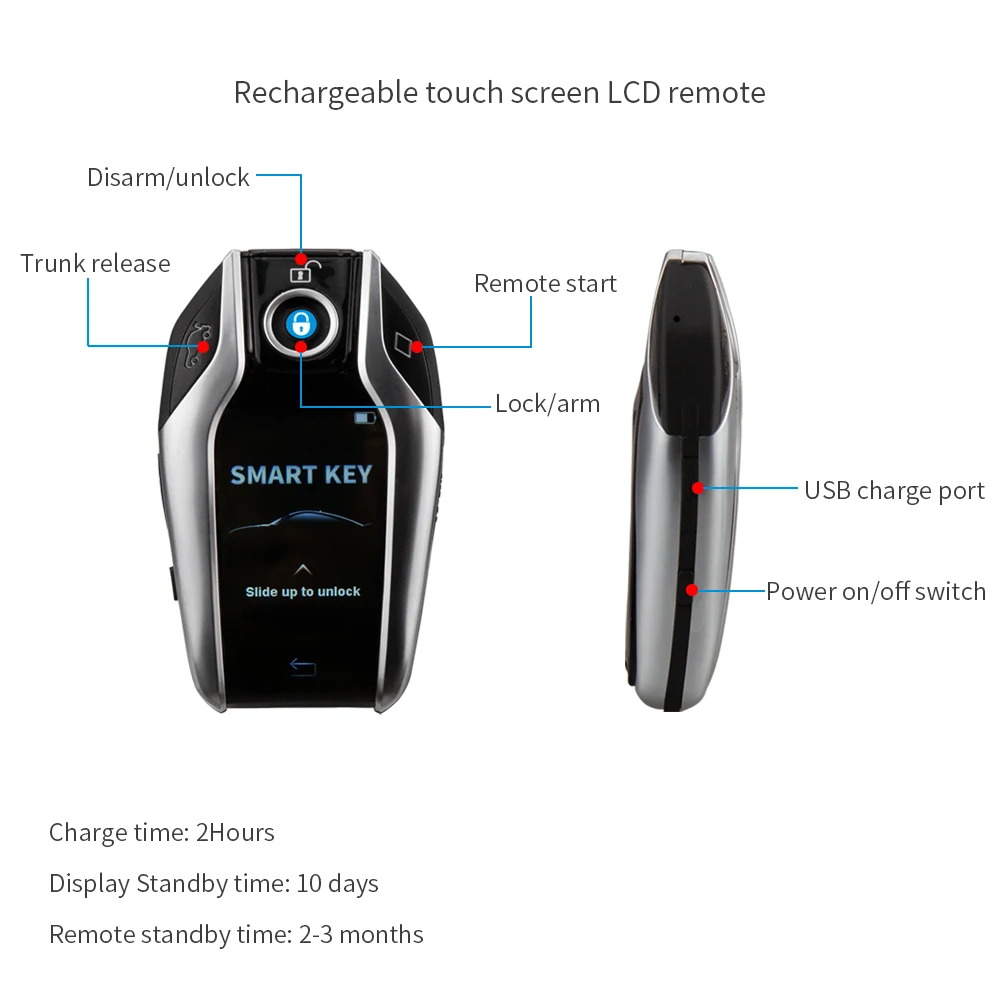 EASYGUARD Modified Boutique finished Smart Key LCD display fit for BMW Mercedes-Benz Audi Lexus Land Rover Toyota touch screen