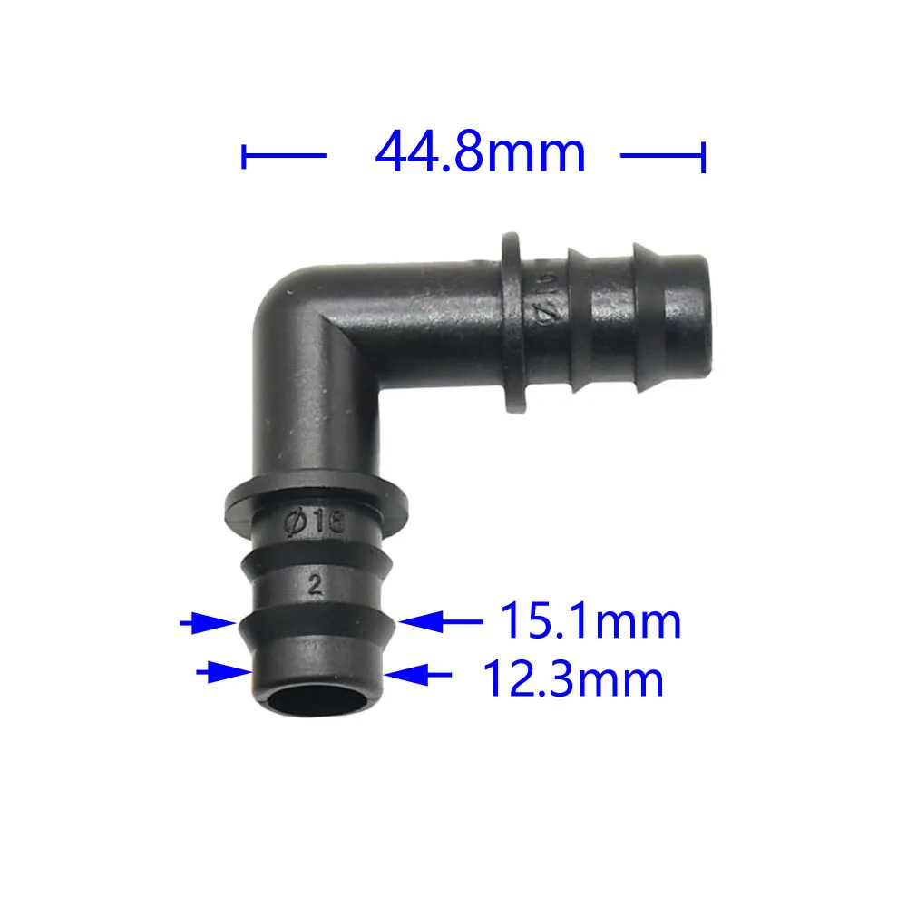 Garden Hose 1/2 3/4 Inch Elbow Barb Connector 16mm 20mm PE Hose Water Tube 90 Degree Connector 10Pcs