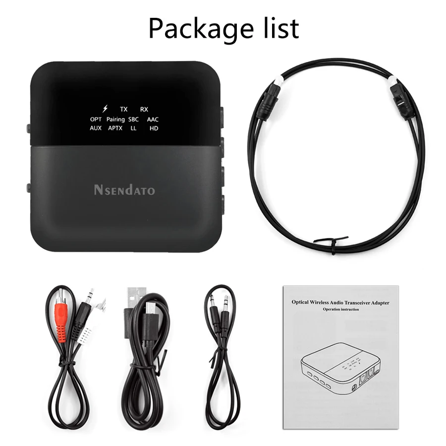 2 인 1 무선 BT 5.0 음악 오디오 송신기 수신기 어댑터 미니 3.5mm aux aptX HD, 낮은 대기 시간 광학 자동 어댑터 TV 용