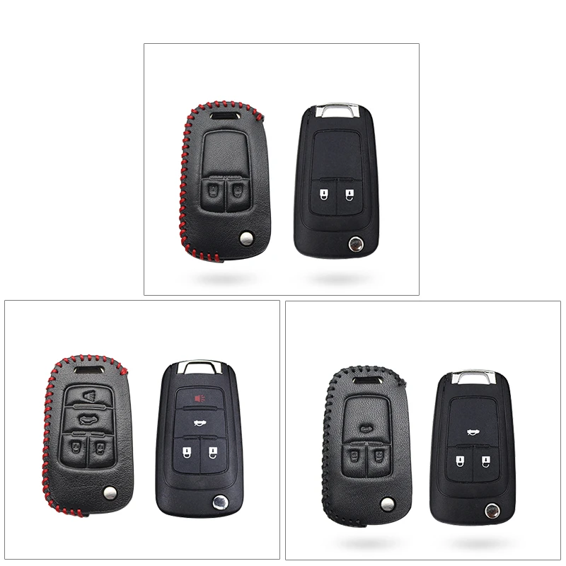 KUKAKEY Genuine Leather Car Key Case Cover Car Styling For Opel Astra G H J Mokka Insignia Vectra Meriva Zafira Key Bag Holder