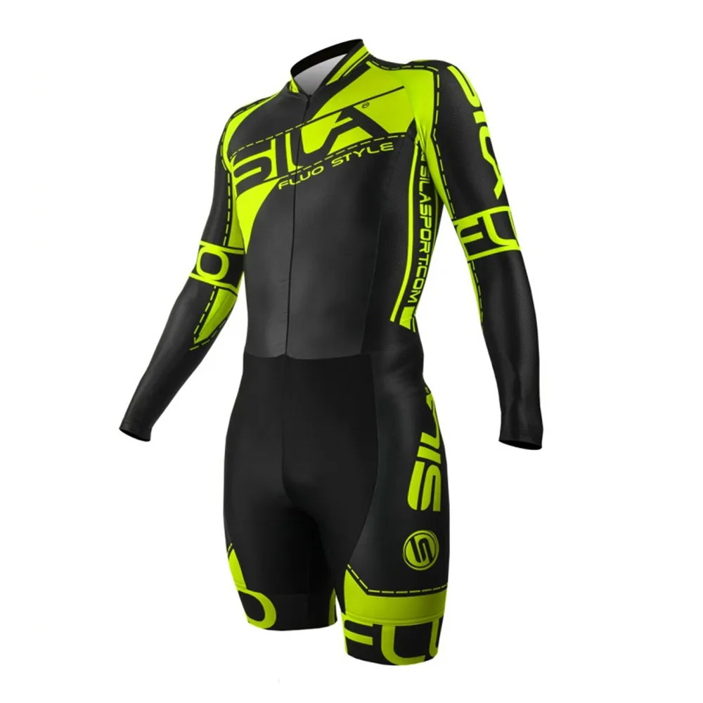 2020 Sila Long Sleeve Skinsuit Cycling Mens Body Triathlon Suit Bike Jersey Jumpsuit Set Sponge Cushion Mtb Ropa Ciclismo Hombre