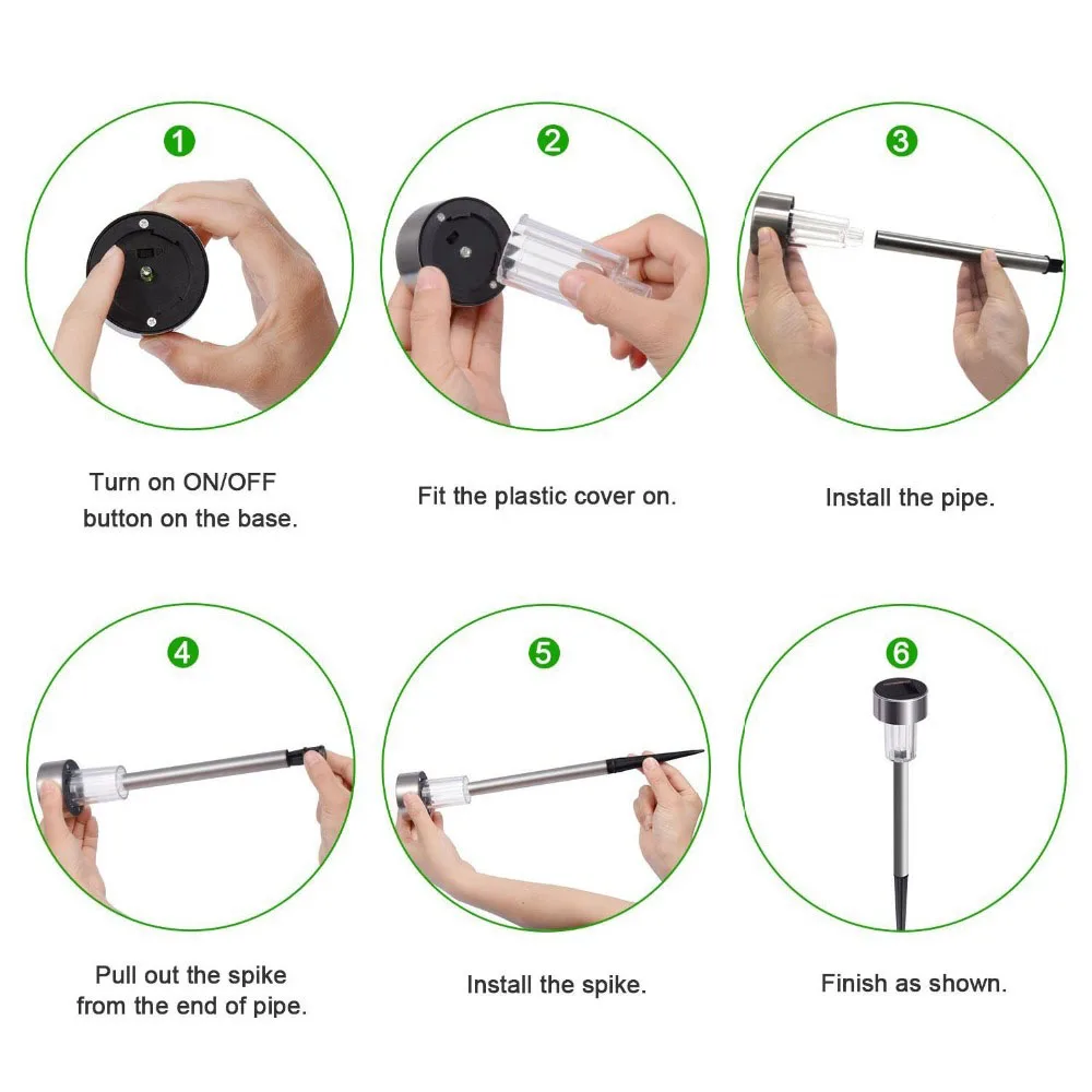 10 Stks/partij Rvs Led Solar Gazon Licht Outdoor Solar Power Decking Light IP65 Waterdichte Mini Solar Tuin Licht