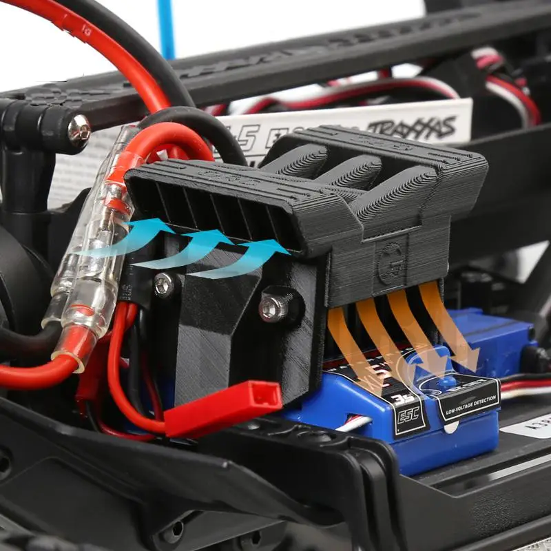 Djrc Esc Heat Radiator Hood Cooling Fan For Trax Trx-4 Trx4 1/10 Rc Crawler Car Upgrade Parts Accessories