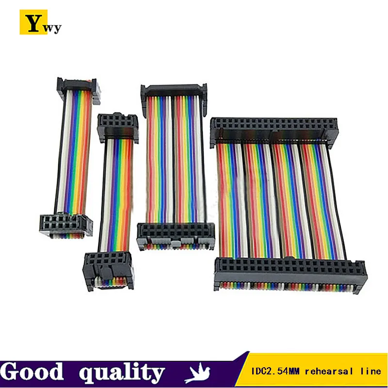 5PCS/LOT 2.54MM pitch FC-6/8/10/12/14/16/18/20/22/24/26/28/30/40Pin 10CM JTAG ISP Download Cable Color Flat Ribbon Data Cable