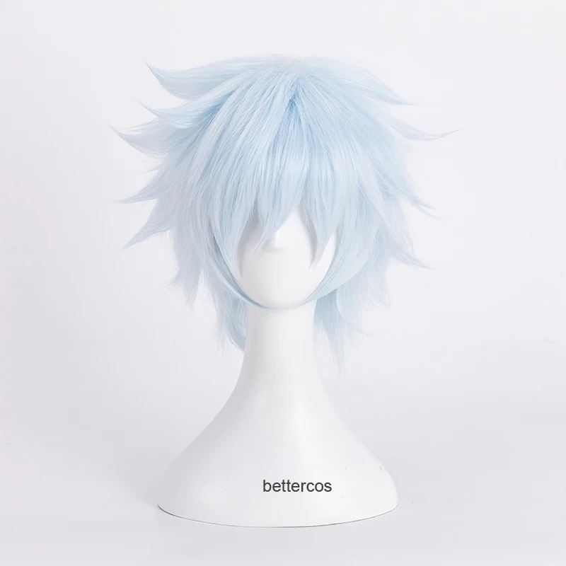 

BORUTO NEXT GENERATIONS Mitsuki Cosplay Wig Short Light Blue Heat Resistant Synthetic Hair Wig + Wig Cap