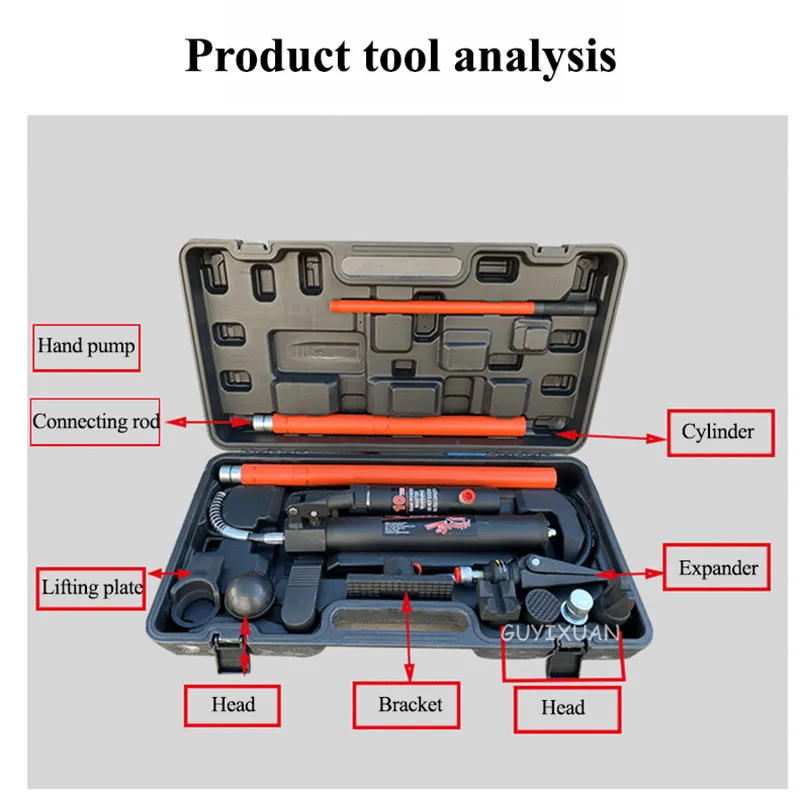 Automobile 10 tons independent jack automobile tire independent hydraulic jack automotive sheet metal repair tool jack kit box