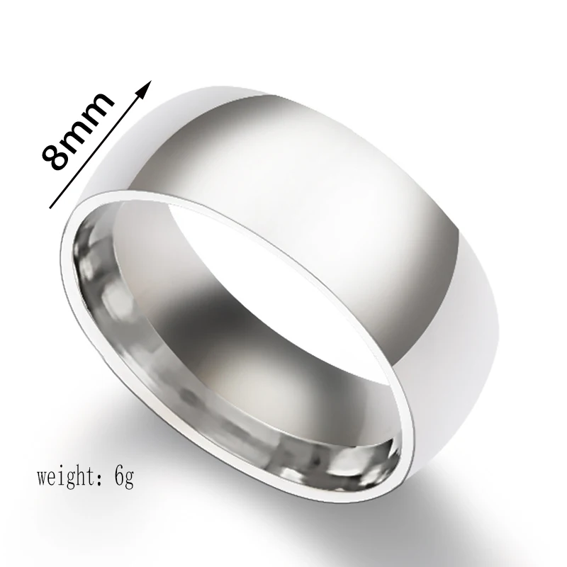 Diamon New Stainless Steel Smooth Ring Fashion Design Couple Lovers Man For Women Engagement Christmas Birthday Jewelry Gift