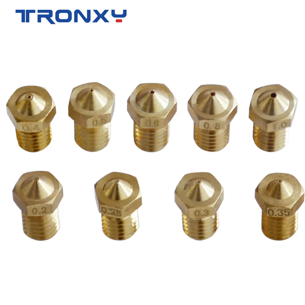 TRONXY E3DV6 Nozzle For 3D Printer Parts 1pc V5 V6 0.4mm 0.6mm 0.8mm nozzle Part Copper Filament M6 Threaded Brass nozzle