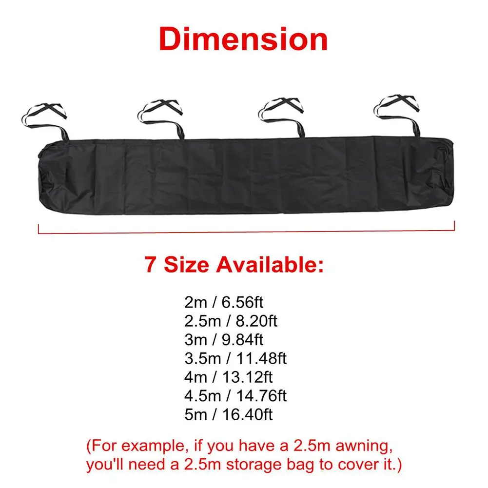 Retractable Roller Blind Awning Dust Cover Sun Protection Dustproof Awning Storage Bag With String For Outdoor Garden Patio