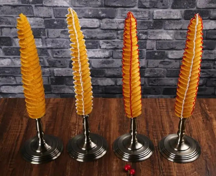 Simulation food model Fake potato spiral samples tornado potato props Dummy whirlwind Twist potato tower model for display