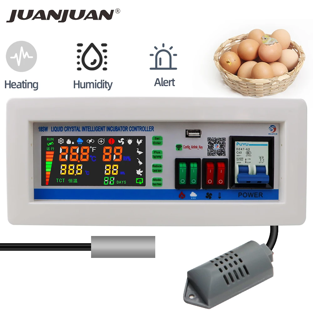 XM-18SW Intelligent Egg Incubator Automatic Temperature Humidity Controller Egg Incubator App Control System Hatchery Machine