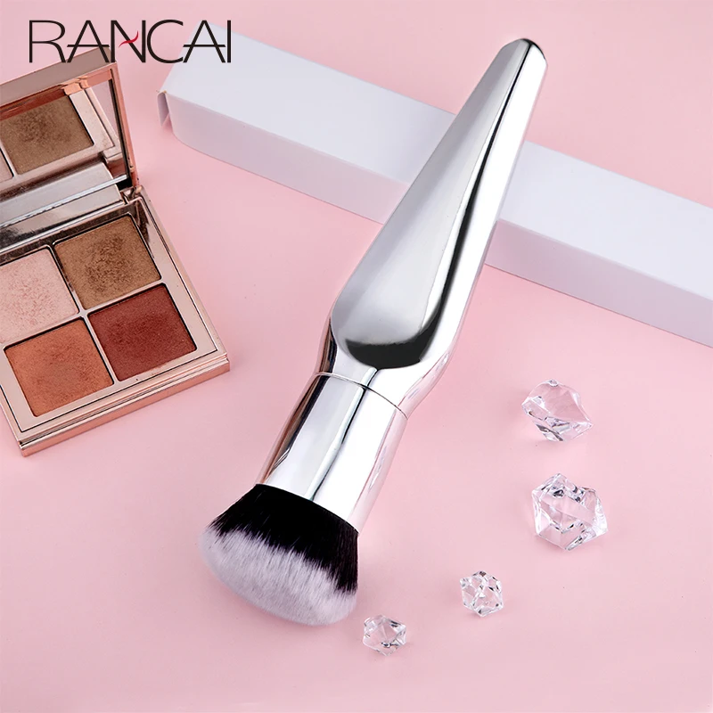 1pcs Powder Single Brush Full Size Skin Care Silver Synthetic Fiber Stippling Brush Make Up Tools Foundation Face brush