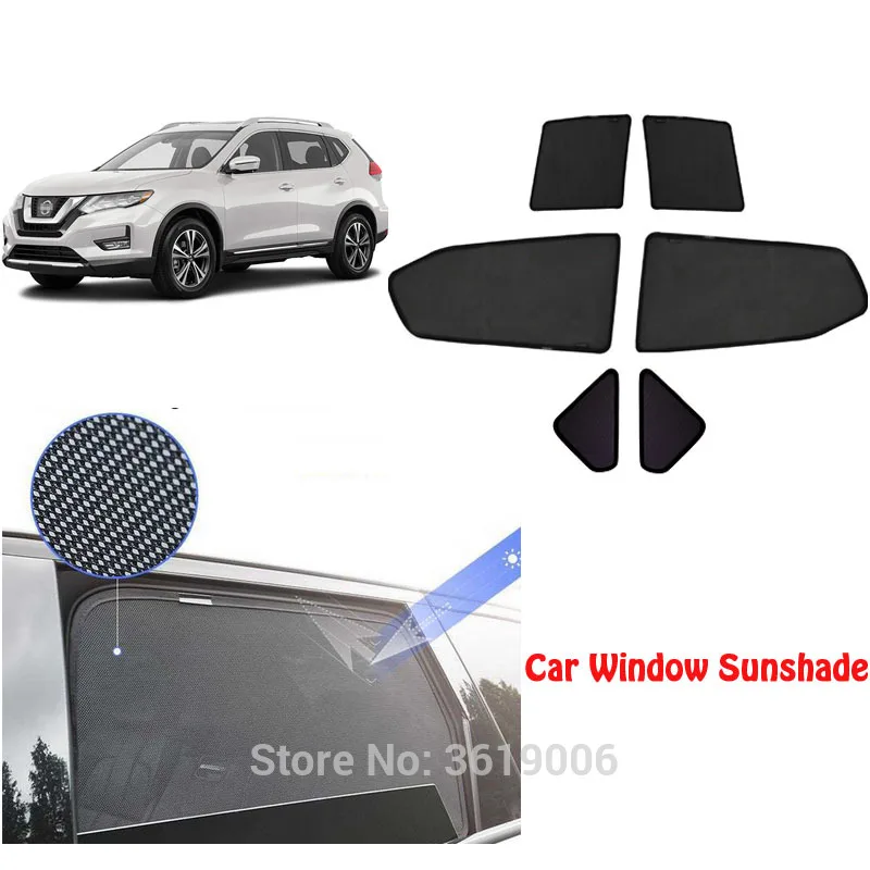 6pcs High-end custom For Nissan X-Trail 2014-2018 card type magnetic car curtain sun shade car window shade car styling