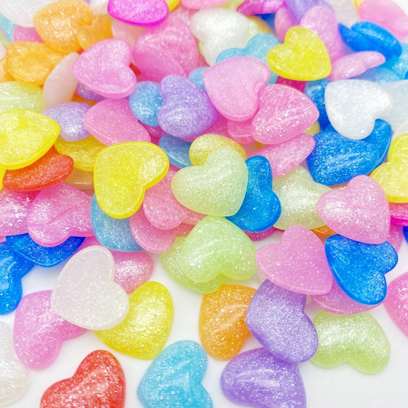 30Pcs Kawaii Cute Mixed Mini Heart FlatBack Resin Cabochons Scrapbooking DIY Jewelry Craft Decoration Accessories G58