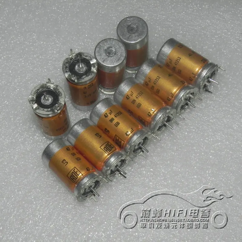 1pcs/1 lot  German ROE DIN41253 250v47uf EGD in-line gold-mounted fever cathode electrolytic capacitor