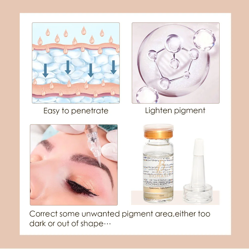 Biomaser Tattoo Bleaching Agent In Time Cleaning Error For Permanent Makeup Machine Eyebrow,Eyeliner,Lips Tattoo Needle Supply