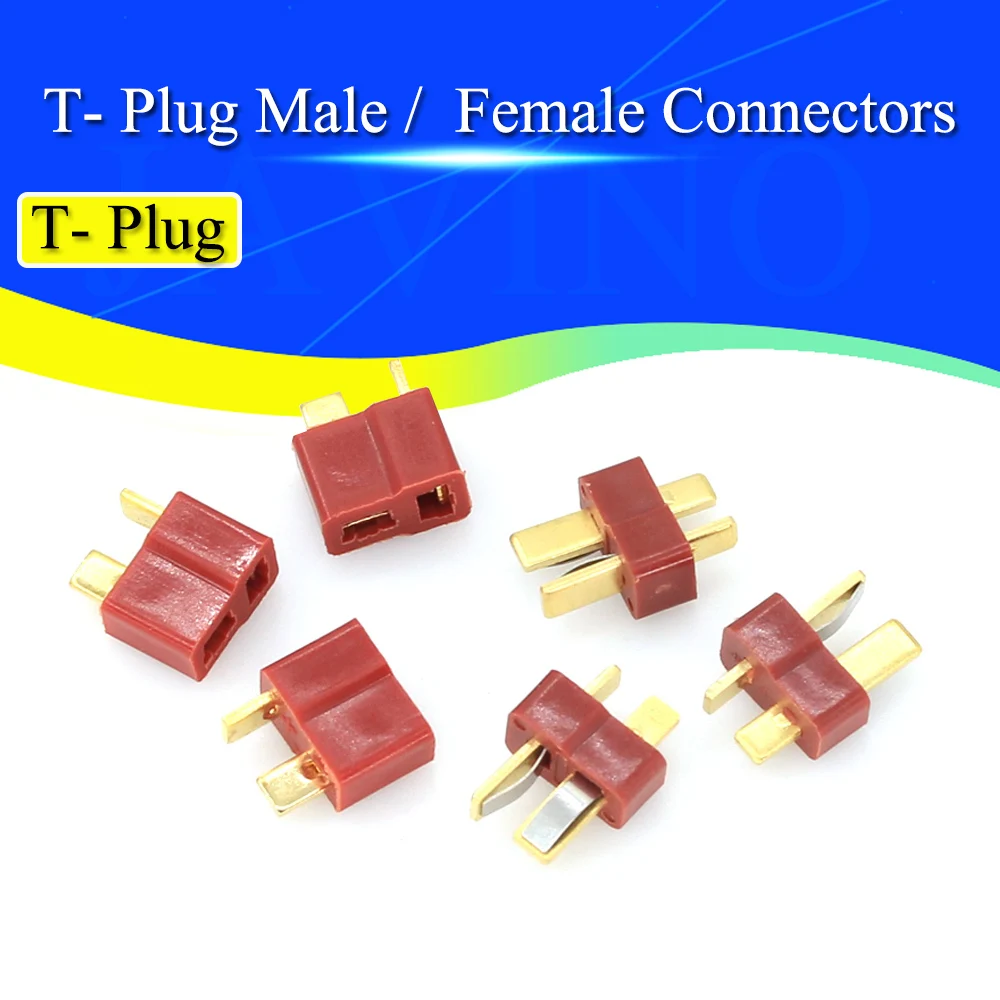 10PCS T- Plug Male & Female Connectors Deans Style For RC LiPo Battery ESC