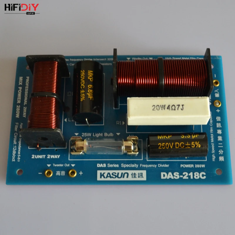HIFIDIY LIVE DAS-218C 2 Way 2 speaker Unit (tweeter + bass )Professional Speakers audio Frequency Divider Crossover Filters