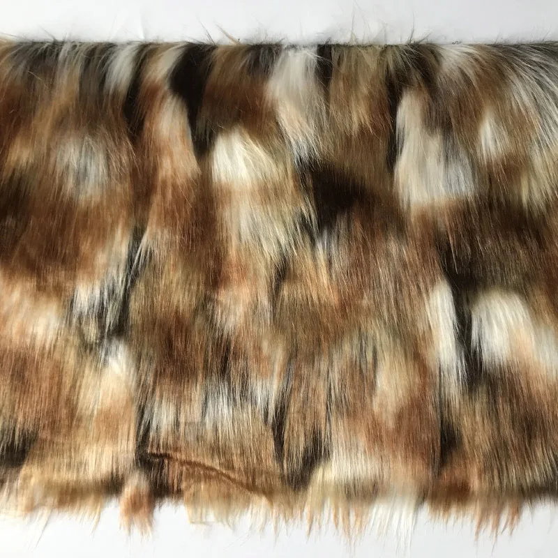 

160*100cm Faux fur coffee brown square jacquard faux plush fur fabric for coat pillow case vest Fur collar plush fur tissu telas