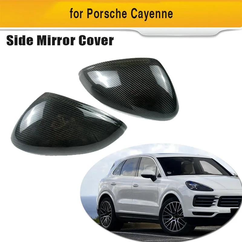 

For Porsche Cayenne 2018 ~ 2021 Car Accessories Wing Rearview Mirror Covers Side Rear View Mirror Caps Carbon Fiber Stickers