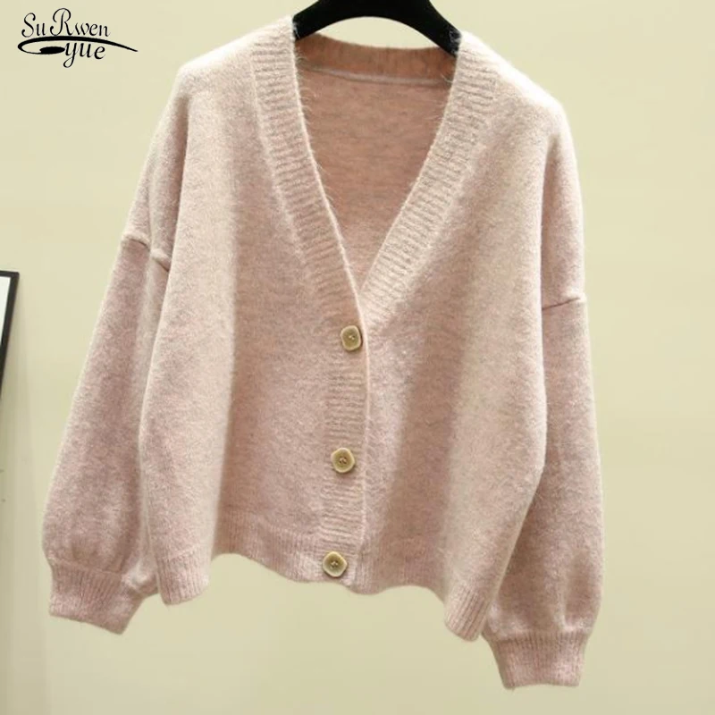 

2023 Winter Korean Fashion Button Casual Cardigan Autumn Solid Cashmere Sweater Cardigan Gentle Knit Jacket Sueters Mujer 17192