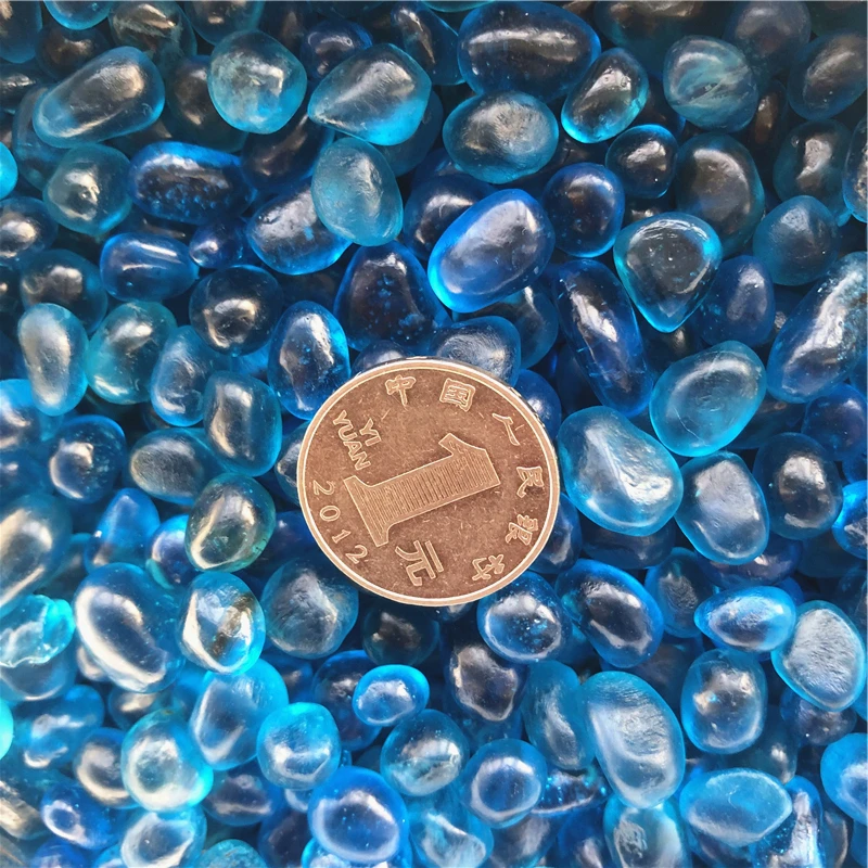 50g 8-12mm K5 Sea Blue Glass Gravel Coloured Glaze Crystal Buddha Aquarium Fish Tank Natural Stones and Minerals Javascript: