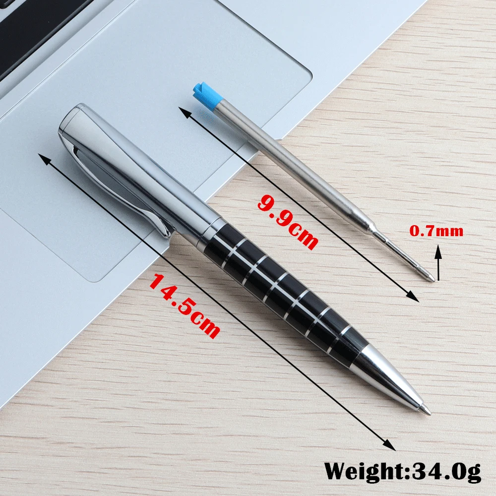 1/10Pcs Office Metal ballpoint pen Stainless Steel Material Rotating Style Ball Pens For School Office Stationery Supplies