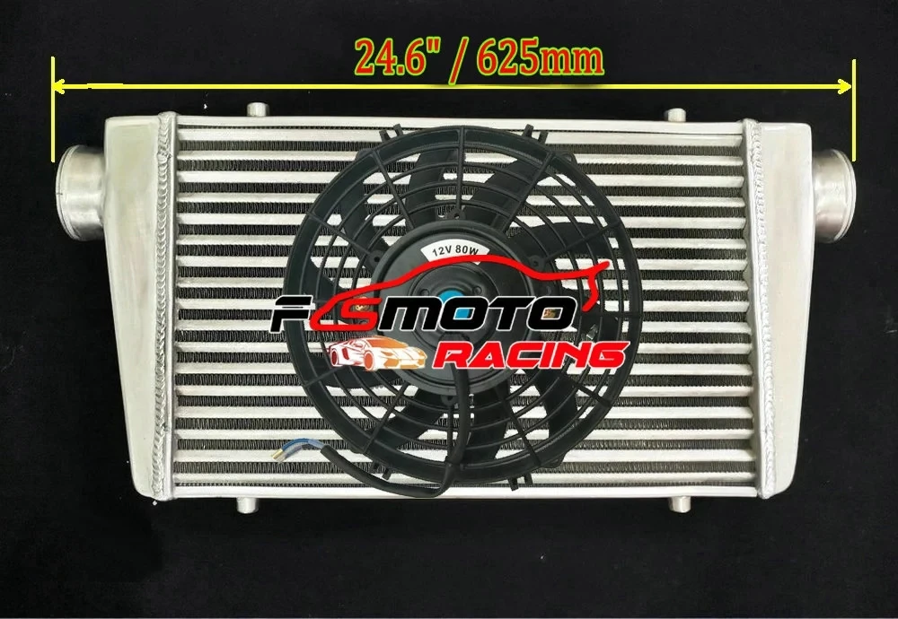 All Aluminum Cooling Intercooler+Fan 450 X 300 X 75mm Front Mount 450*300*75