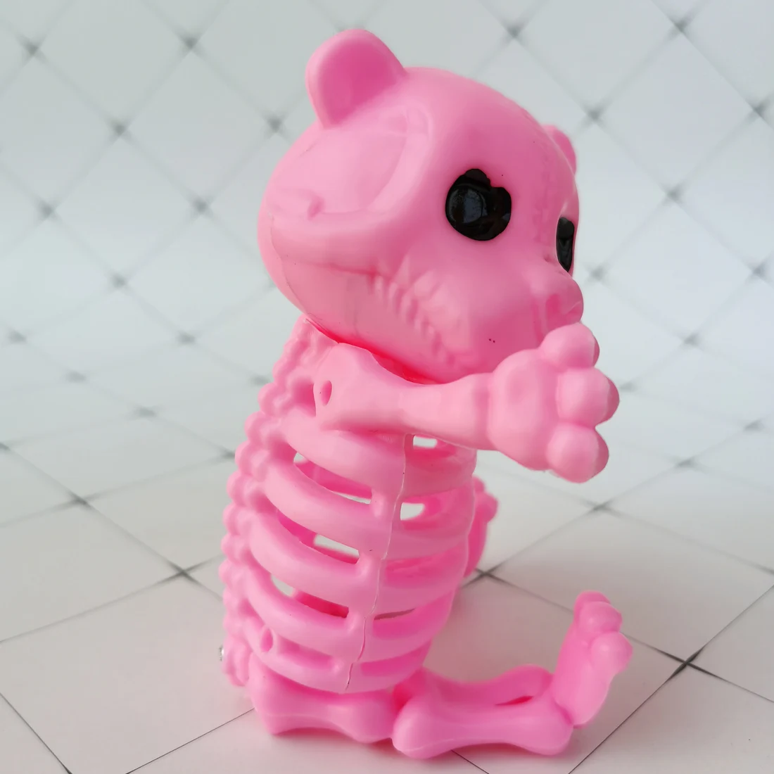 Halloween Decoration Animal Skeleton Bones Creepy Teddy Bear Bonez Ornaments Hallowmas Horror Props Party (Pink)