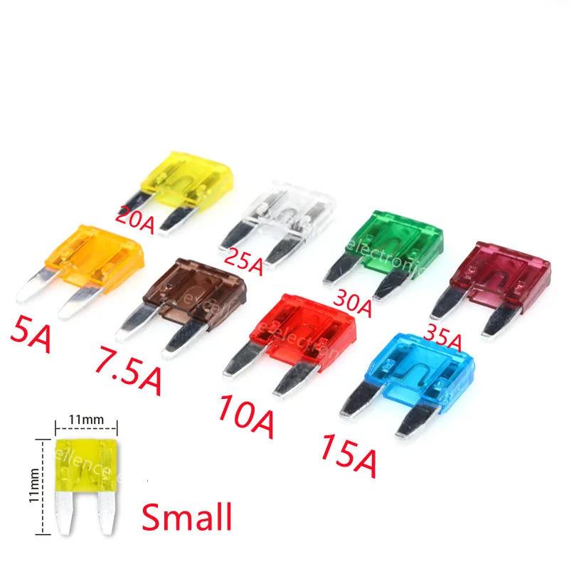 10pcs Car Fuse Mini Small Medium 5A 7.5A 10A 15A 20A 25A 30A 35A 40A Amp Clip Fuse for Car Truck