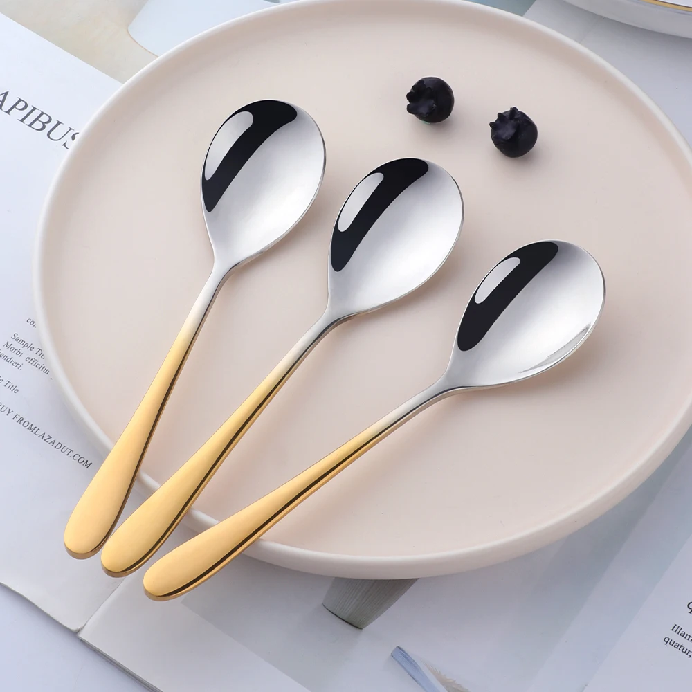 

Spoon Gold Set 4PCS Silvr Gold Set Tea Coffee Spoon Small 18/10 Stainless Steel Dessert Plated Smal Spoon Set