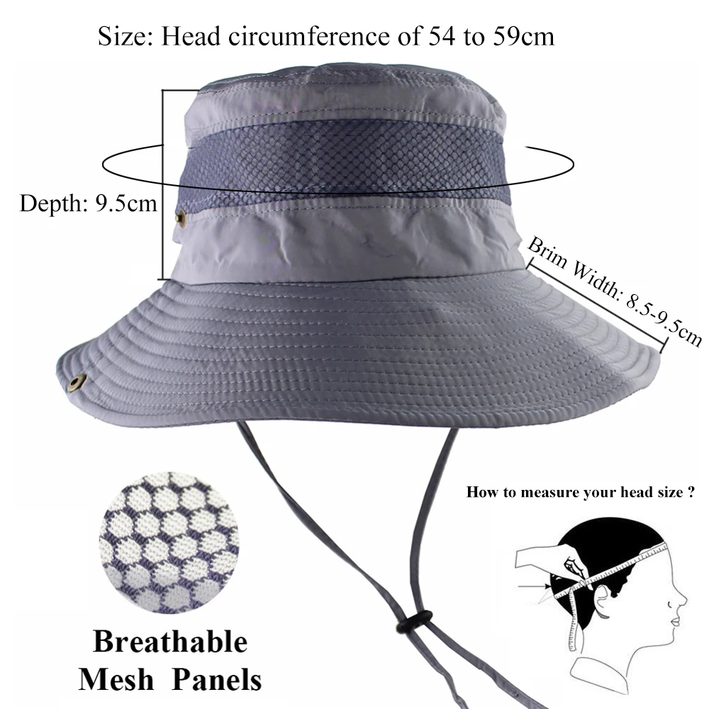 CAMOLAND Summer UPF50+ Sun Hat For Women Men Outdoor Hiking Fishing Bucket Hat UV Protection Long Wide Brim Bob Boonie Hats