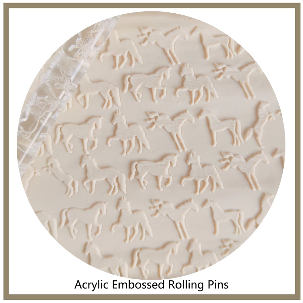 Horse Shaped Textured Rolling Pins, Lovely Fondant Roller, Sugar Craft, Decorating Tools, Kitchen Accessories, 1 Pc