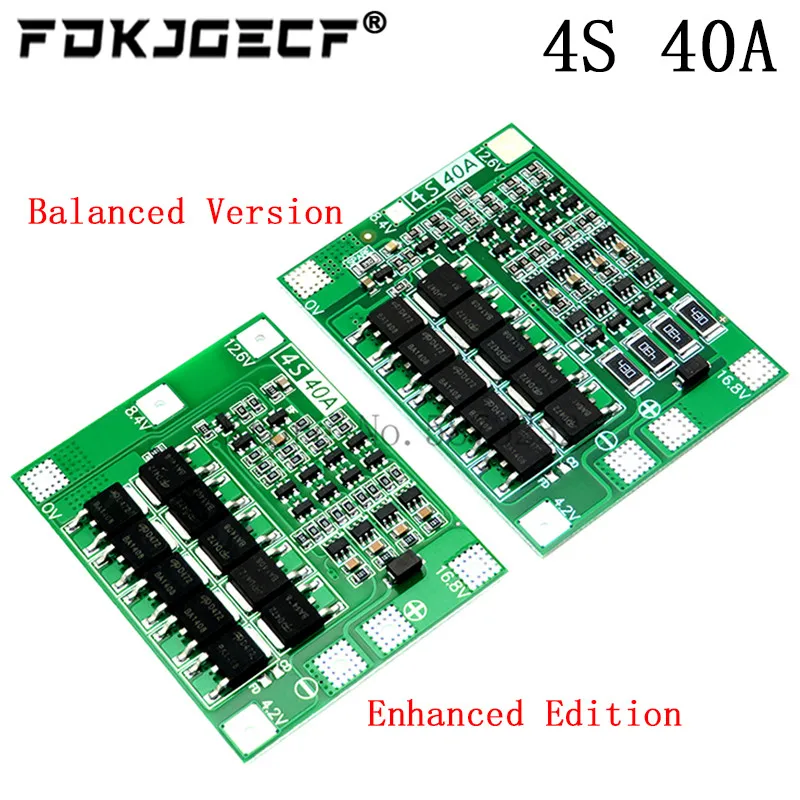 4S 40A Li-ion Lithium Battery 18650 Charger PCB BMS Protection Board with Balance For Drill Motor 14.8V 16.8V Lipo Cell Module