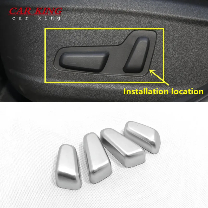 

Fit For Hyundai Kona Encino 2020 2019 2018 ABS Matte Silver Car Seat adjustment Switch Cover trim Auto Styling Accessories 4pcs