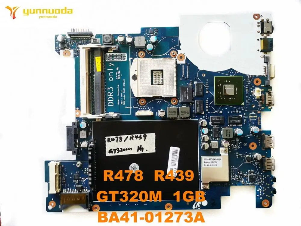 Placa base Original para ordenador portátil SAMSUNG R478, R439, R478, R439, GT320M, 1GB, BA41-01273A, probada, buen envío gratis