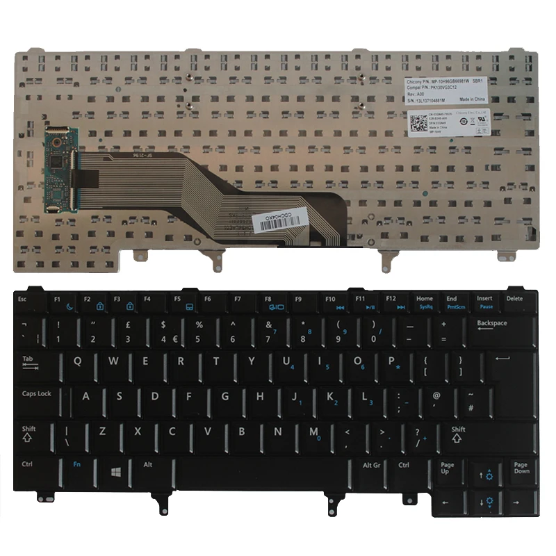 NEW UK Laptop Keyboard for Dell Latitude E6420 E6320 E6430 E5420 E5430 E6430s Keyboard Without pointing stick