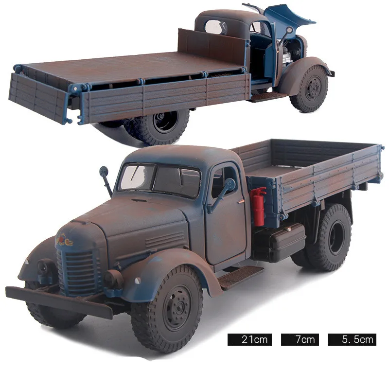 High-quality 1:32 alloy CA10 military truck model,simulation sound and light transport vehicle toy,sliding function