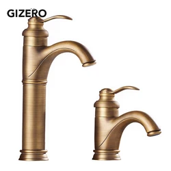 Brass Faucet Basin Mixer Antique Bathroom Hot And Cold Water Tap Single Handle Deck Mounted Vessel Sink Mixer Taps ZR243