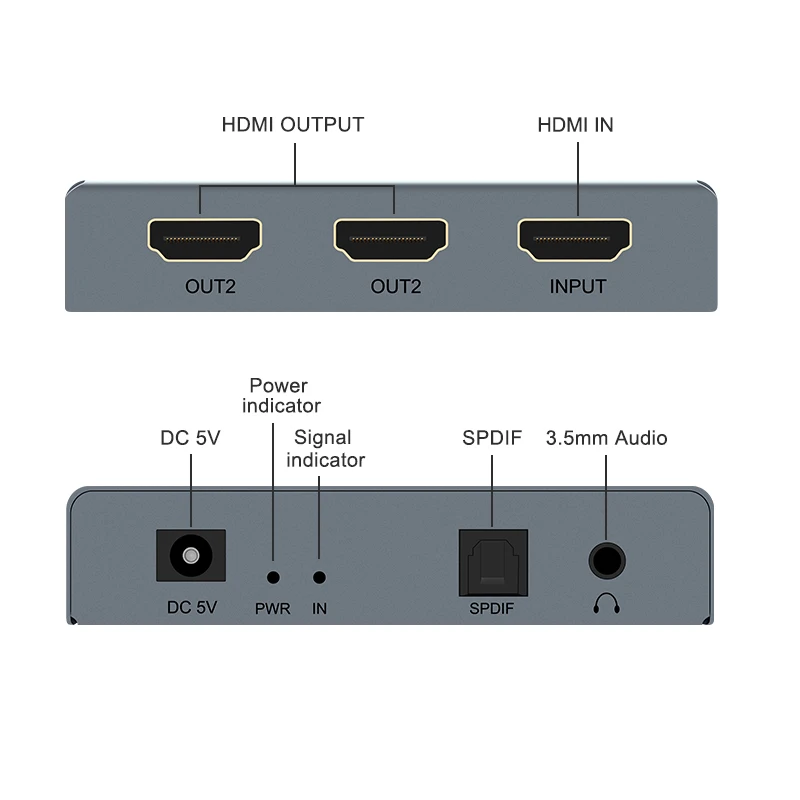 Wiistar ekstraktor dźwięku HDMI Splitter HDMI na 2 HDMI Spliiter 4K60Hz HDMI na HDMI Optica SPDIF + 3.5mm HDMI Audio Sppliter