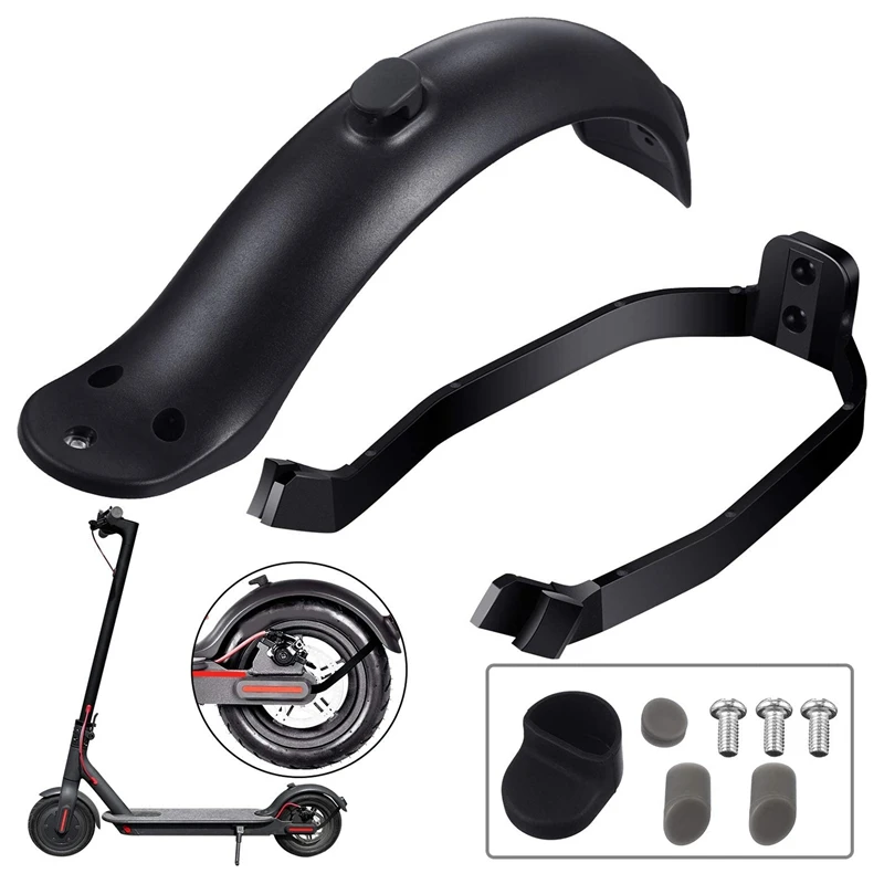 Rear Mudguard and Bracket Replacement Accessory for Xiaomi M365/M365 Pro Scooter with Screws and Screw Caps