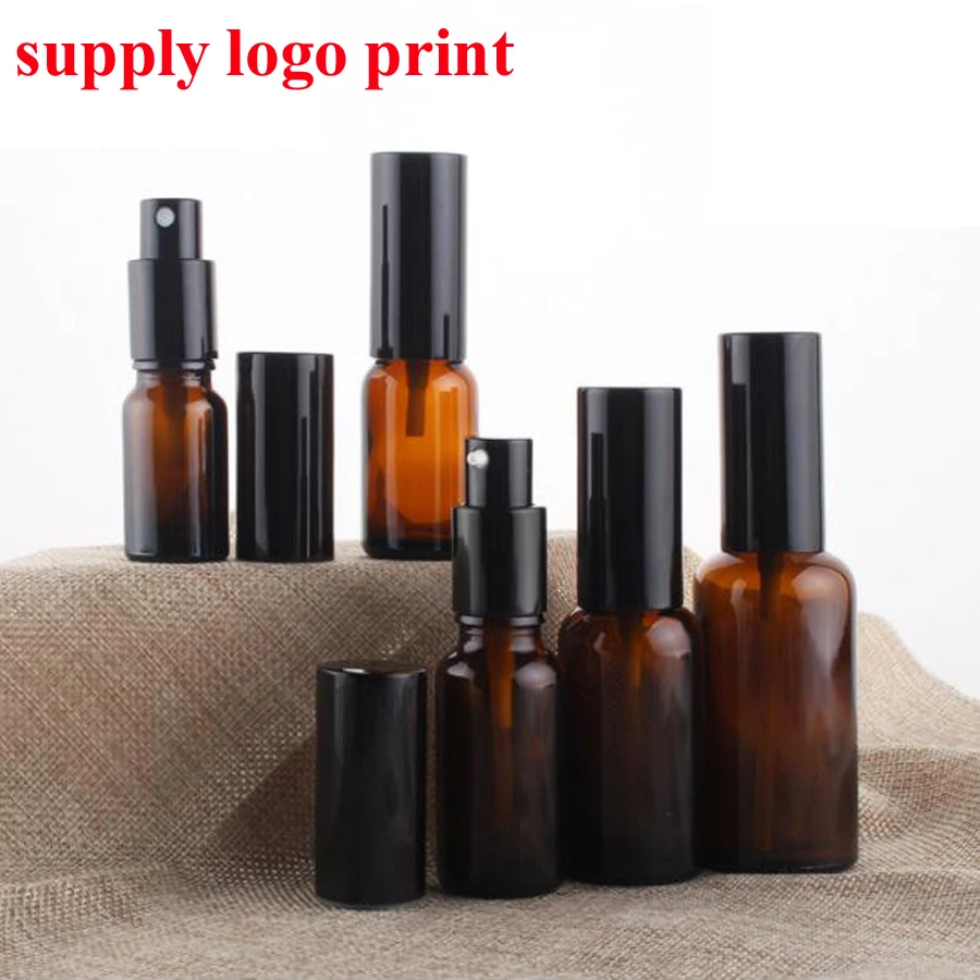 10ml 15ml 20ml 30ml 50ml brązowe ciemne butelki szklane w sprayu kosmetyczna butelka z pompką bursztynowy balsam w butelce używany do opakowania kosmetyczne